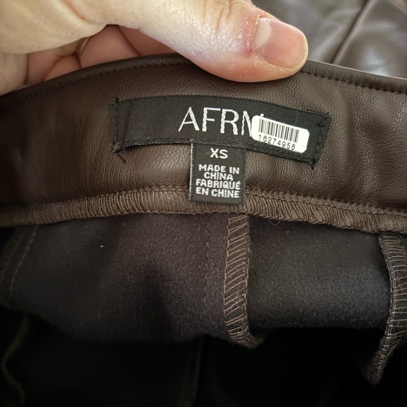 AFRM Sydney dark brown pleather stirrup leggings pants size XS - Picture 7 of 7